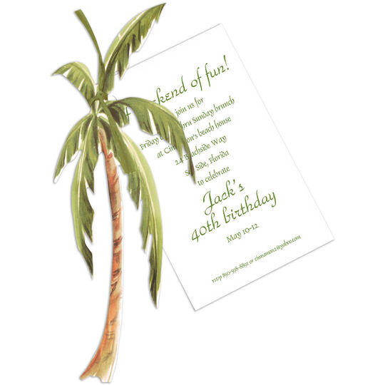 Palm Tree Die-cut Invitations